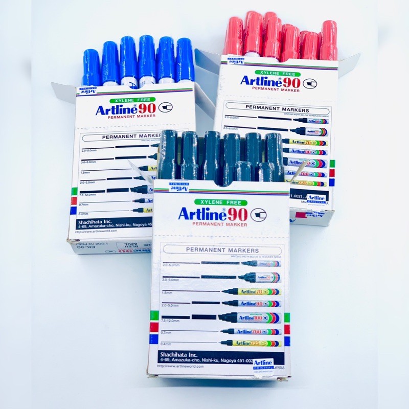 

Spidol Artline 90 / Permanent Marker Black, Red, Blue