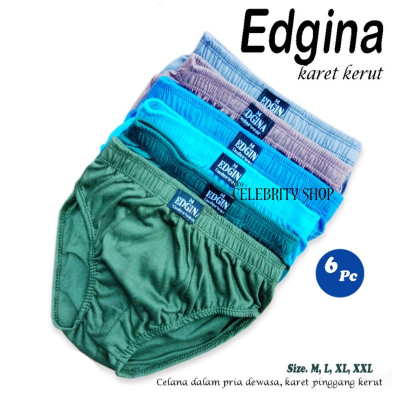6PCS (1/2 lsn) - Celana dalam Edgina pria dewasa - CD EDGINA