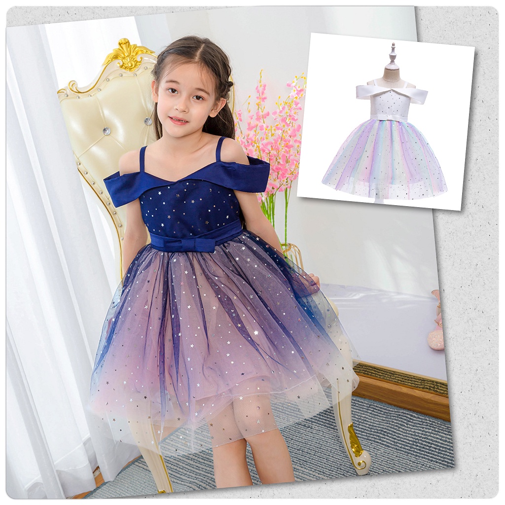 Gaun Pesta Anak Perempuan / Dress Party Cewek Ala Korea / Gaun Ulang Tahun Anak / Dress Mewah Ala Ko