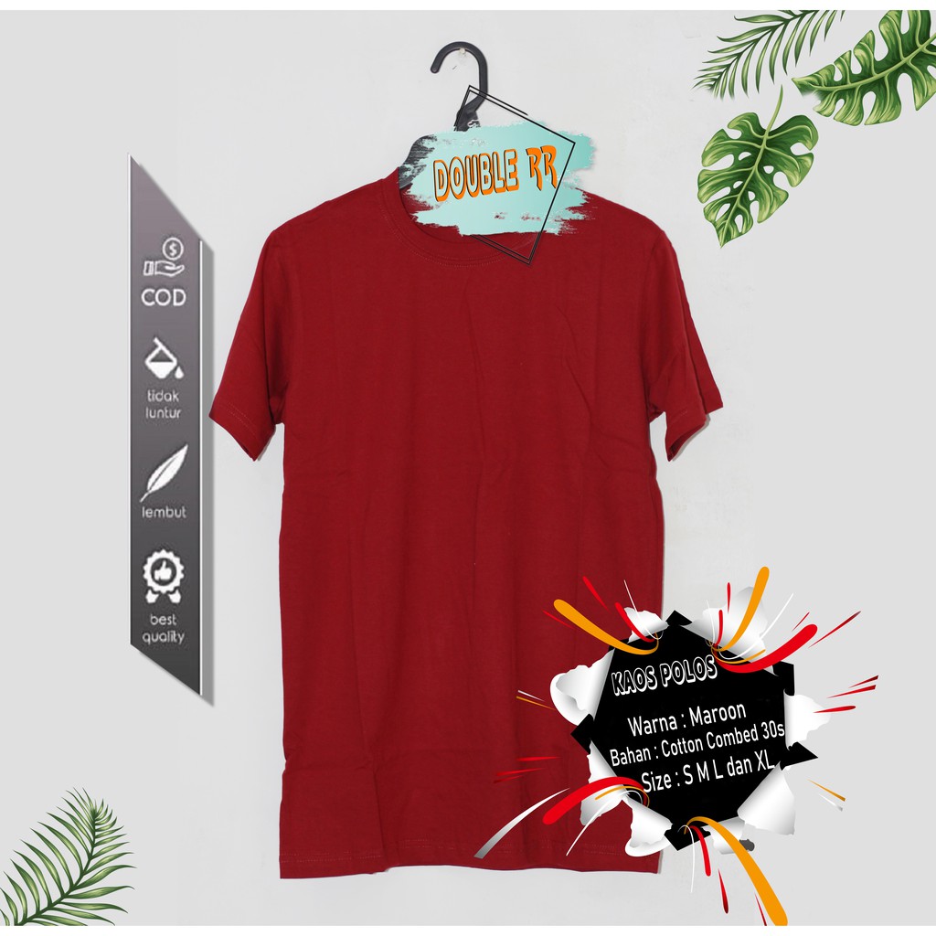 DISTRO KAOS POLOS  COTTON 100%, COMBED 30S  PRIA/WANITA BANYAK WARNA MAROON MERAH CABE MAGENTA PINK BABY