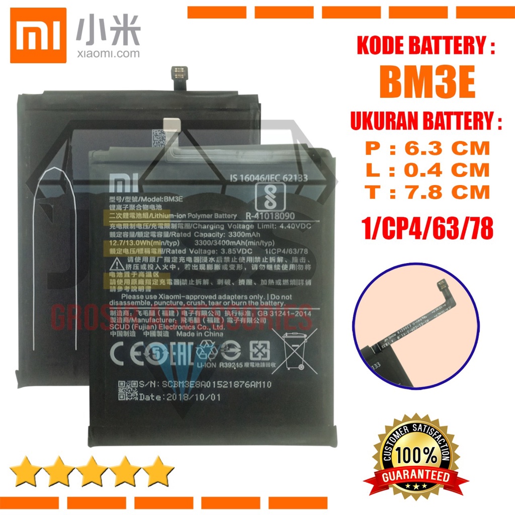 Baterai Battery Original Xiaomi BM3E BM-3E Tipe HP Batre XIAO MI 8 - M1803E1A - M1803E1C - M1803E1T - M1808D