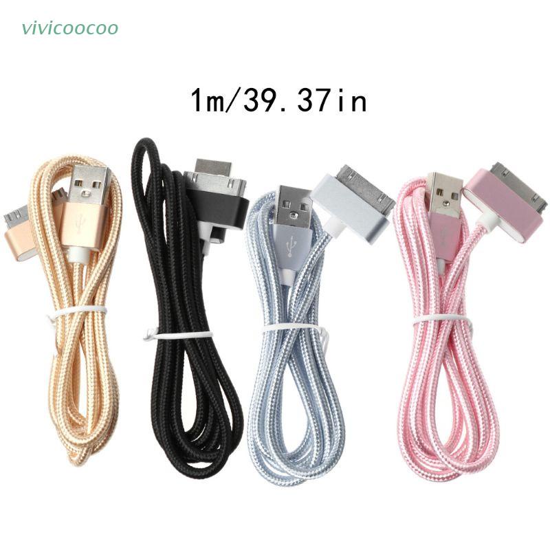 VIVI   Nylon Braided 30pin USB Data Sync Charging Cable for iPhone 4 4s iPad 2 3 4 iPod