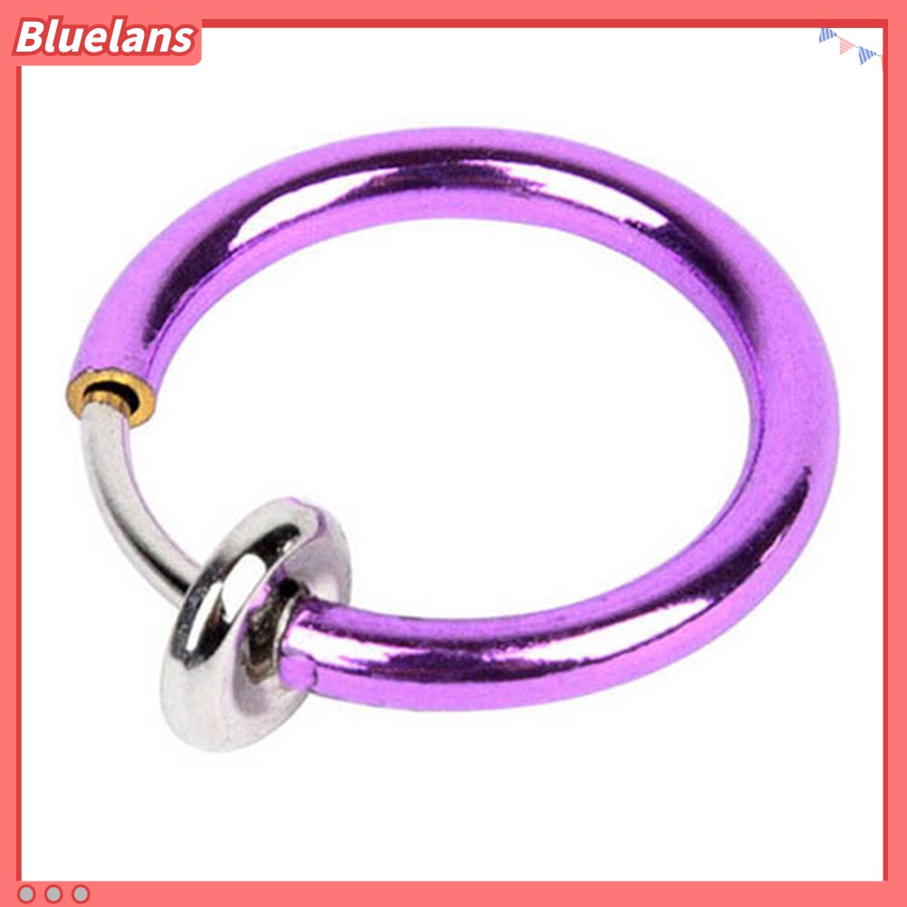 Bluelans 2 Pcs Fake Clip on Spring Nose Septum Ring Earring Non Piercing Unisex Jewelry