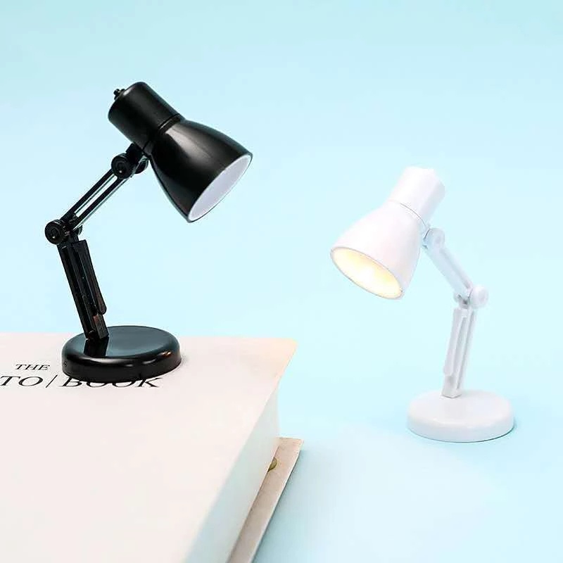 [Clip-on Mini Collapsible LED Cute Desk Lamp] [ Battery Powered Energy Saving Eye-caring Table Lamps] [Portable Office &amp; Household Reading Light]