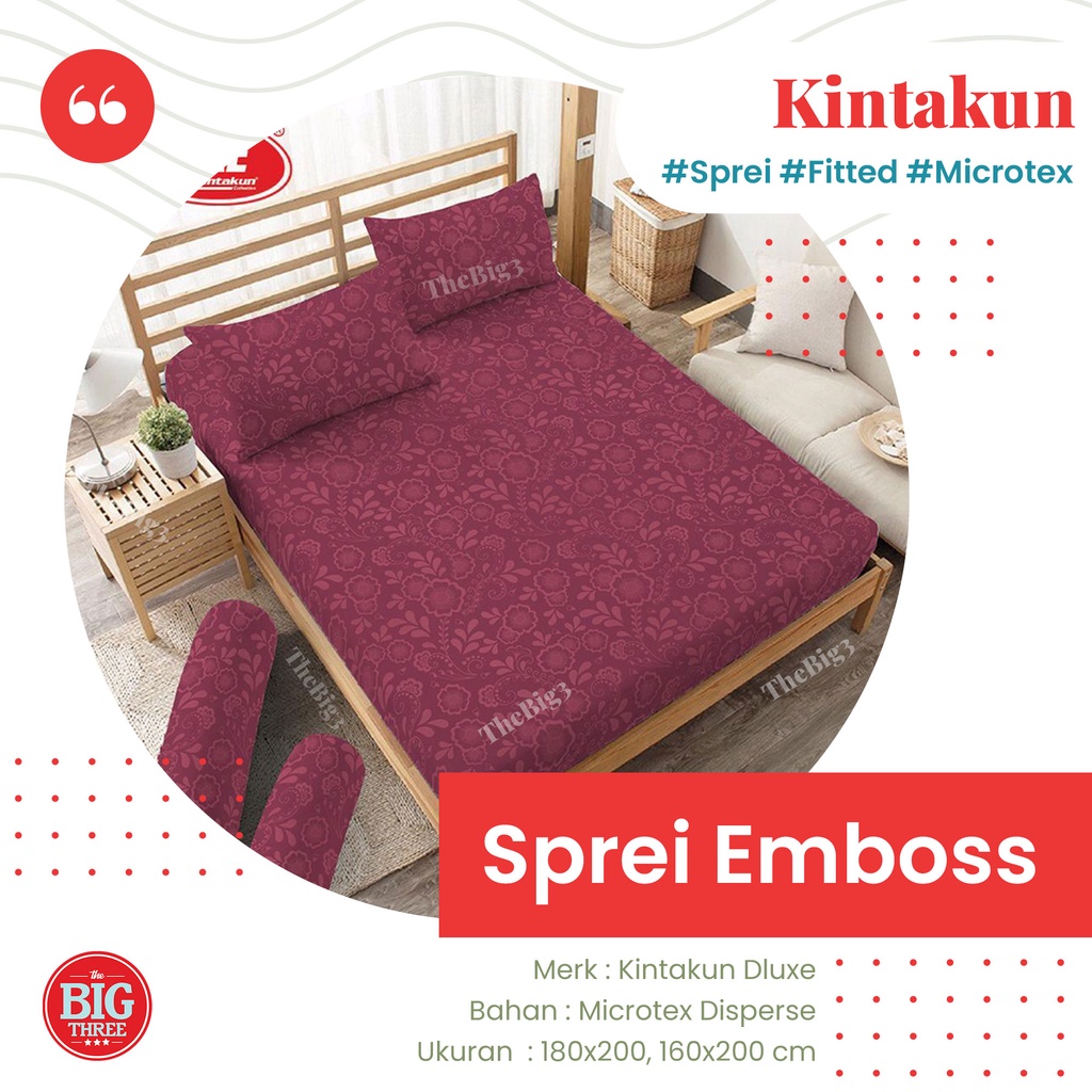 Sprei Kintakun 180x200 / 160x200  Navy ungu pink putih Merah abu Ungu Anemone Biscotti Ivy Lavender Northern Snorlax - King 180 160 Polos Emboss Embos SP Dluxe TBT