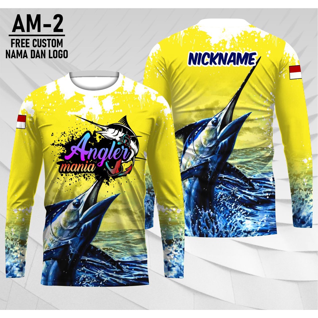 kaos mancing jersey mancing angler free custom nama dan logo