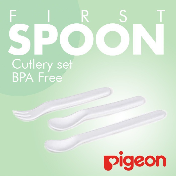 PIGEON First Spoon and Fork Set sendok dan garpu bayi set 3 pcs