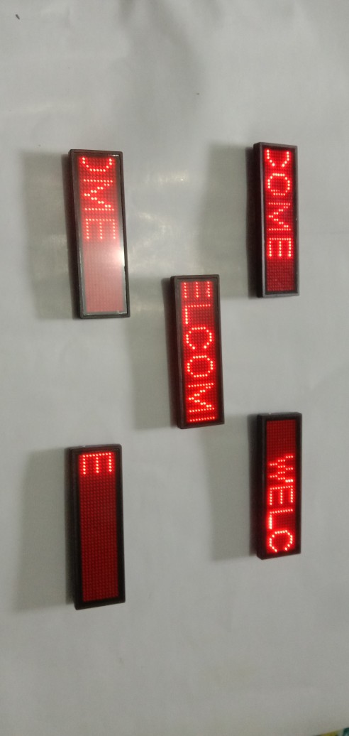 ✡[ In Stock/cod]✡ Tag Nama Led Digital Mini 4 Warna Programmable Rechargeable Untuk Pesta Konferensi
