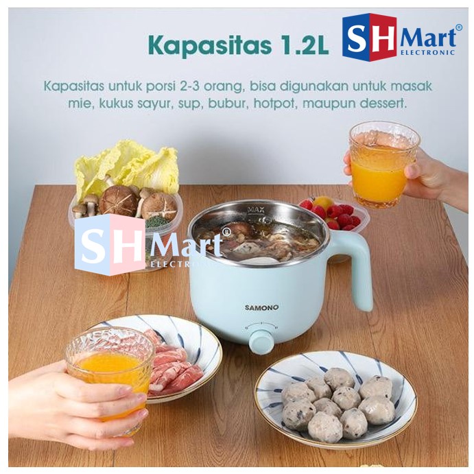 SAMONO Panci Kukusan Elektrik Cooker Stainless Steel SW-DG01 1.2 LITER