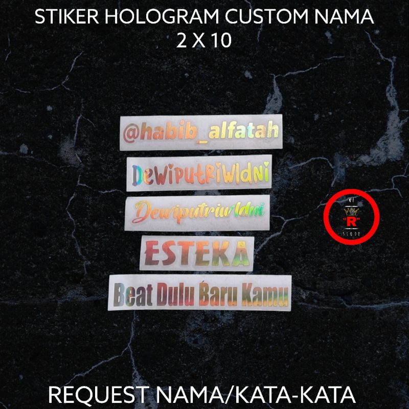 Stiker Hologram Custom nama,bisa pakai logo