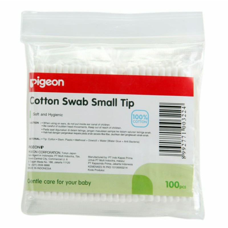 Pigeon Cotton Swab Small Tip 100 Stick | Cotton Bud Bayi 100s Soft And Hygienic Pigeon