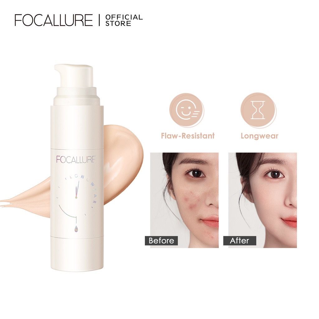 BPOM Focallure Flaw-Resistant Longwear Foundation Full-Coverage Waterproof Cream Base Makeup FA256