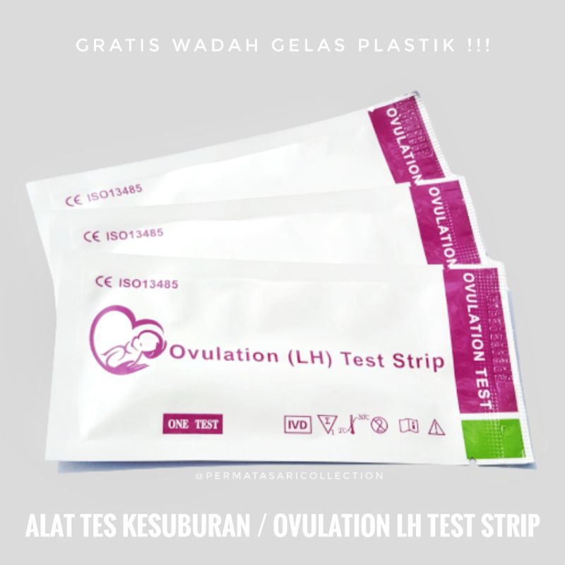 Ovulation LH Test Strip Pack Alat Tes Ovulasi Kesuburan Masa Subur Wanita Pink Ovutest Femometer