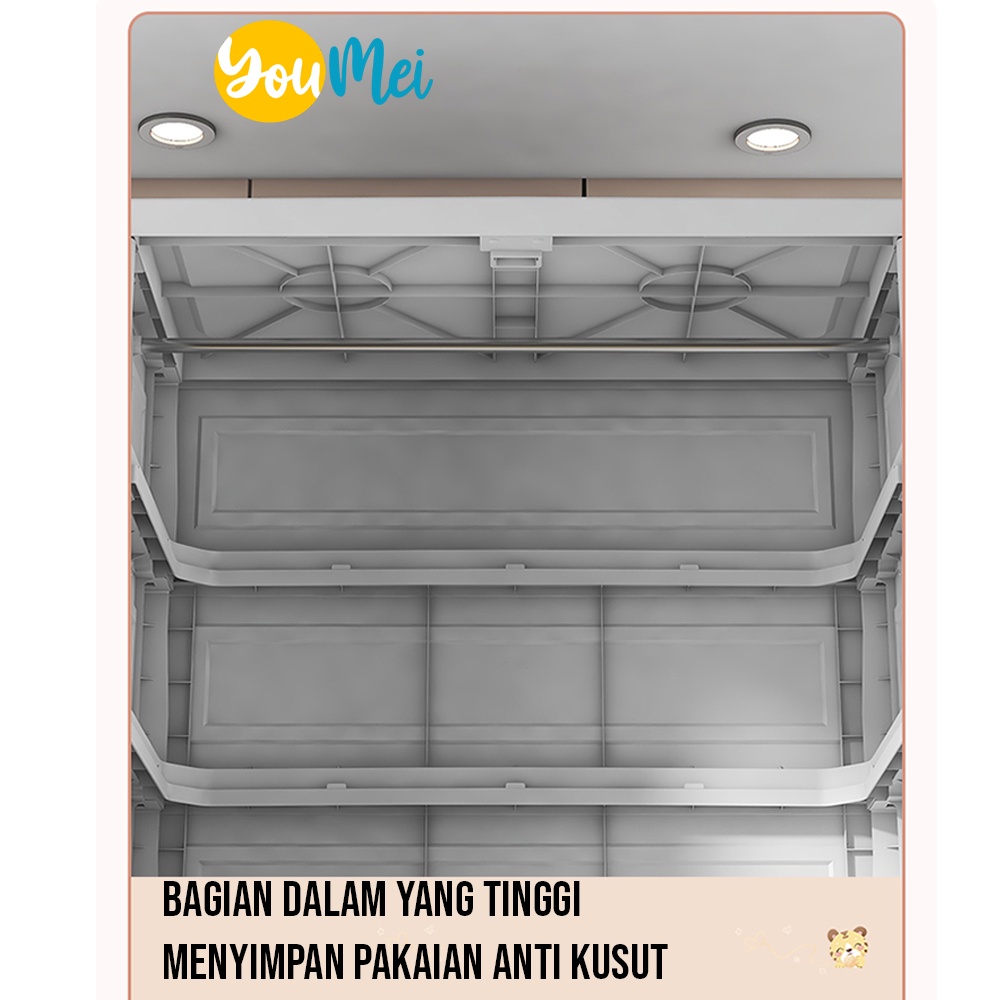 Lemari Penyimpanan Pakaian Plastik Lemari Pakaian Anak / Lemari Pakaian Dewasa / Storage Box Lemari Laci Lipat 2 3 Tingkat - 1231