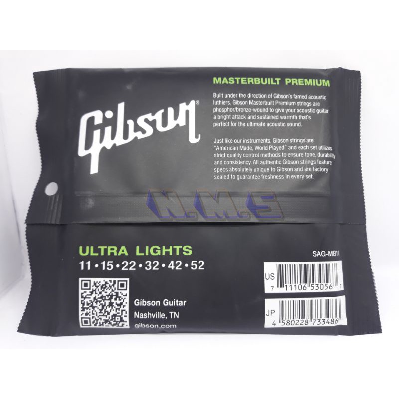 Gibson Aksessoris Alat Musik Gitar String Senar Gitar 0.11 Ultra Lights