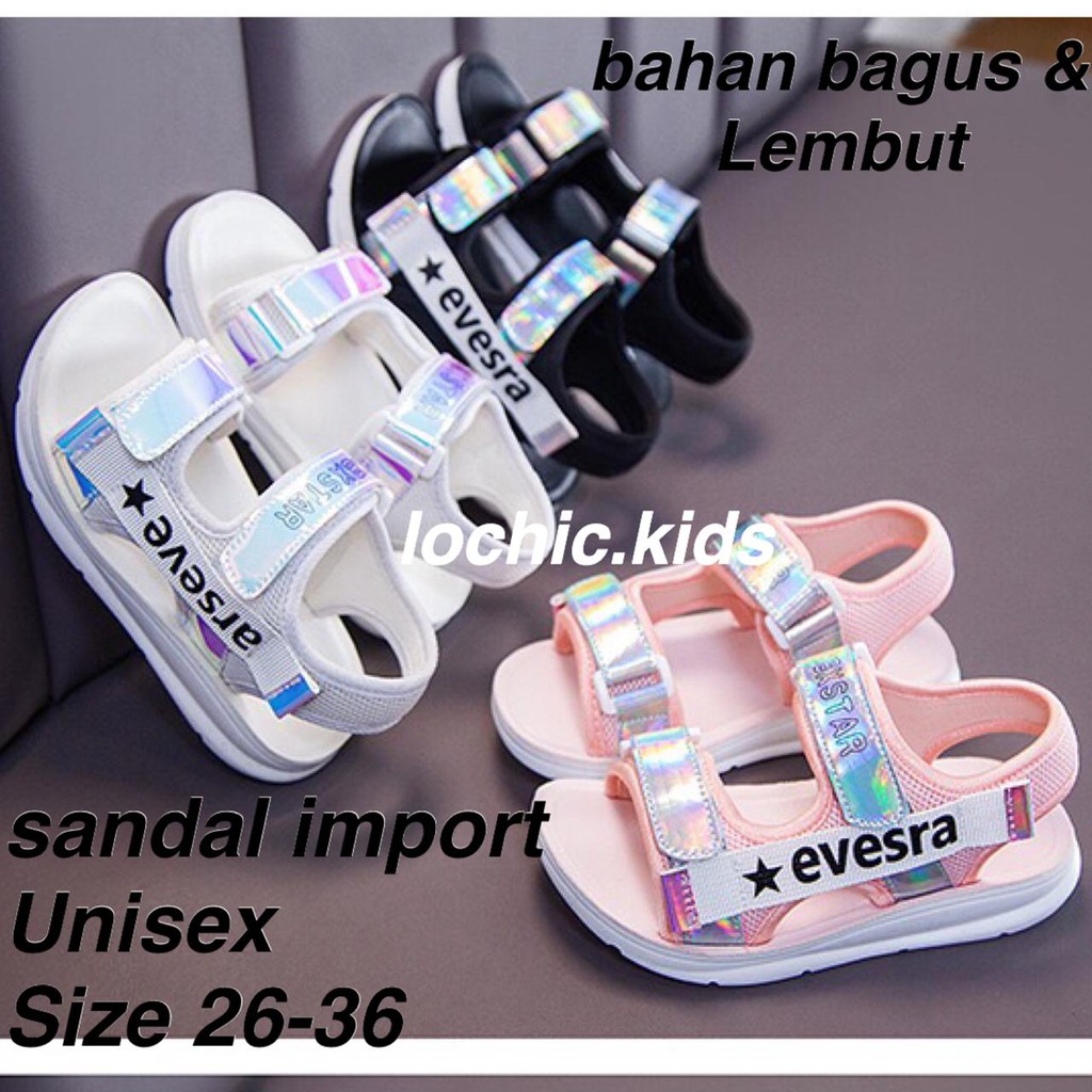 (LOLI-JKT) KBX Sandal anak pesta 26-36 bahan super lembut elastis/party shoes (LOCHIC)