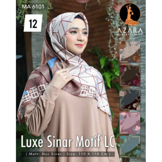 10PCS SEGIEMPAT LUXE SINAR MOTIF LASER SHINAR MOTIF AZARA TUDUNG SOUVENIR HAJI UMROH JILBAB AZARA