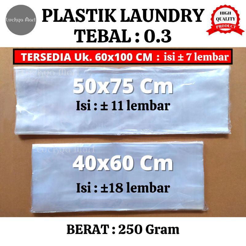 Plastik laundry 60x100 Cm tebal 03 / Plastik Laundry Kiloan / Plastik PP Bening