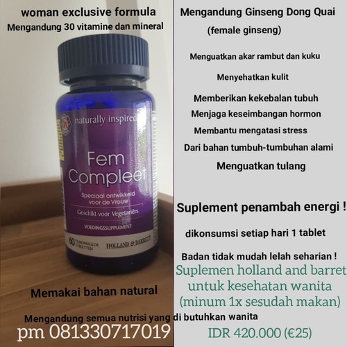 Holland & Barrett Fem Complete Suplement 120 capsul