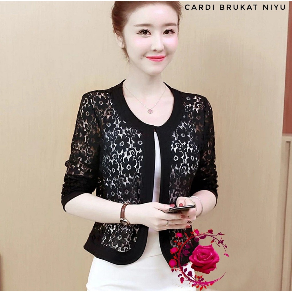 WSE390 - Cardigan Brukat Niyu Brukat Gliter Mengkilap Blazer Outer Import All Size PREMIUM QUALITY