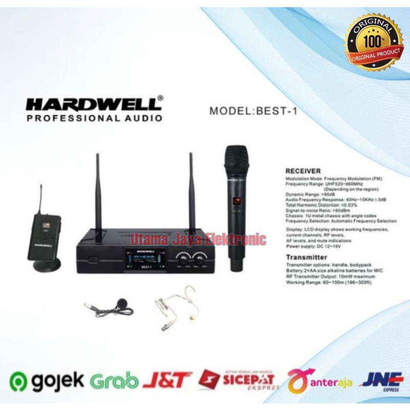 Mic Wireless Hardwell BEST 1 Handle Clip On Headset Microphone Original