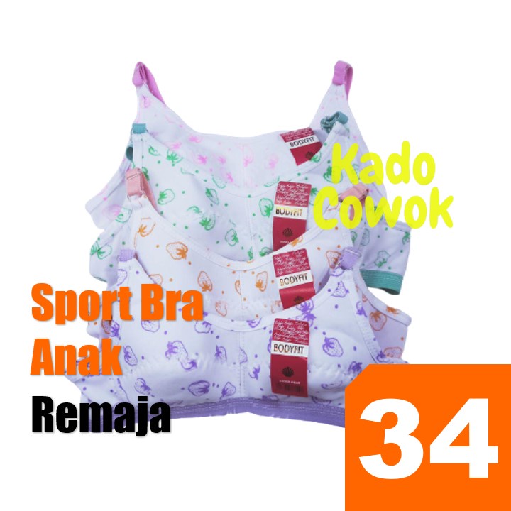 Size 34 - Sport Bra Anak Remaja - Tanpa Kawat Busa - Pakaian Dalam Wanita BH Cewek Cup Kecil [26gr]