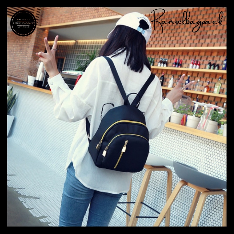 Tas Ransel Wanita - Tas Sekolah Kuliah Kerja Traveling Model Fashion Korea Stylish Anti Air Terbaru Murah Kekinian Backpack Multifungsi Punggung Bahu Kualitas Bagus Import Lokal Original Perempuan Cewek