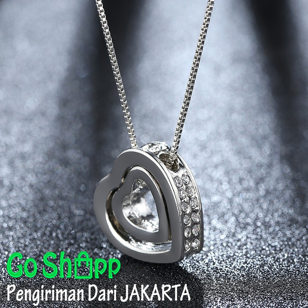 Kalung Wanita Fashion Korea - Kalung Titanium Anti Karat - Kalung Wanita Liontin Love [K03]