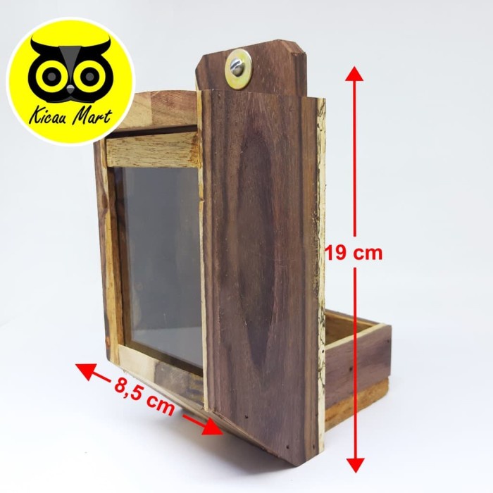 Yrt044 Dispenser Kayu Wadah Tempat Makan Burung Lovebird Ternak Pakan Dispky Kkki601