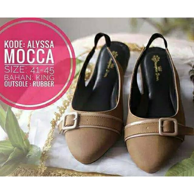 Alyssa Mocca Shoes | Sepatu Wanita Big Size Jumbo Flat Heels Ukuran Besar 41 - 45