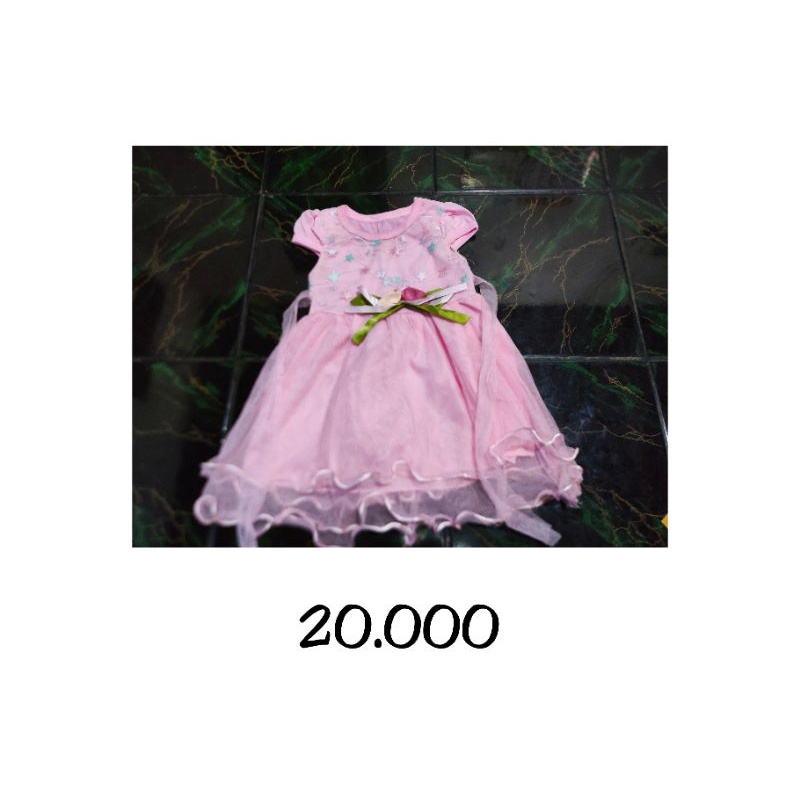 dress bayi, dress pesta, dress ultah / preloved dress bayi / pl dress / pl baju bayi
