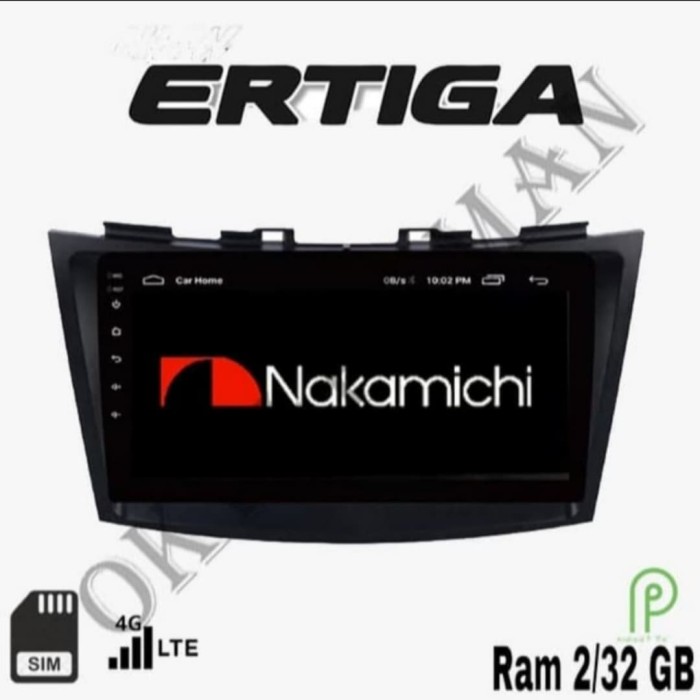 Android 9inch frame OEM mobil plus soket PNP khusus mobil Ertiga