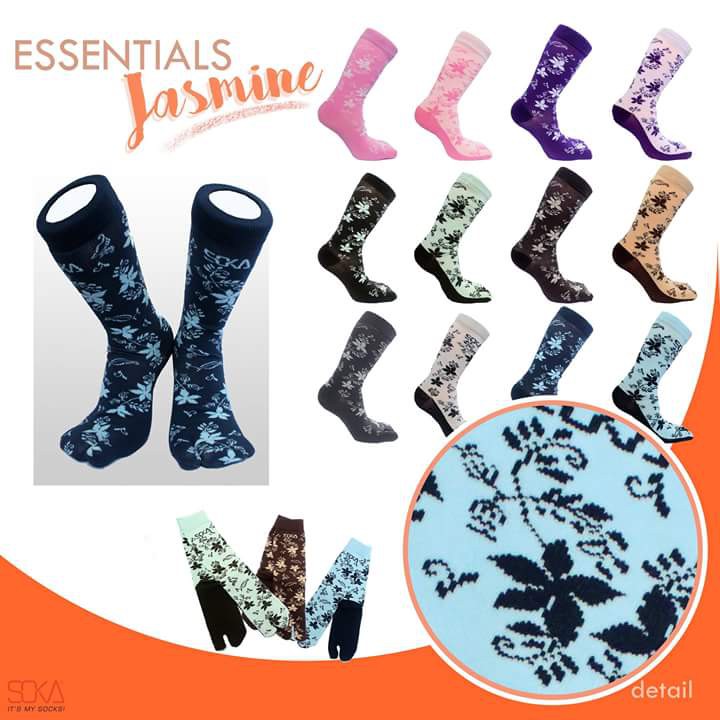 SOKA Kaos Kaki Motif Wanita Jasmine