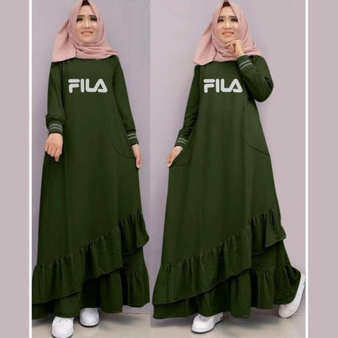Maxi Rina marun navy army baju wanita gamis babyterry murah mx suri vt