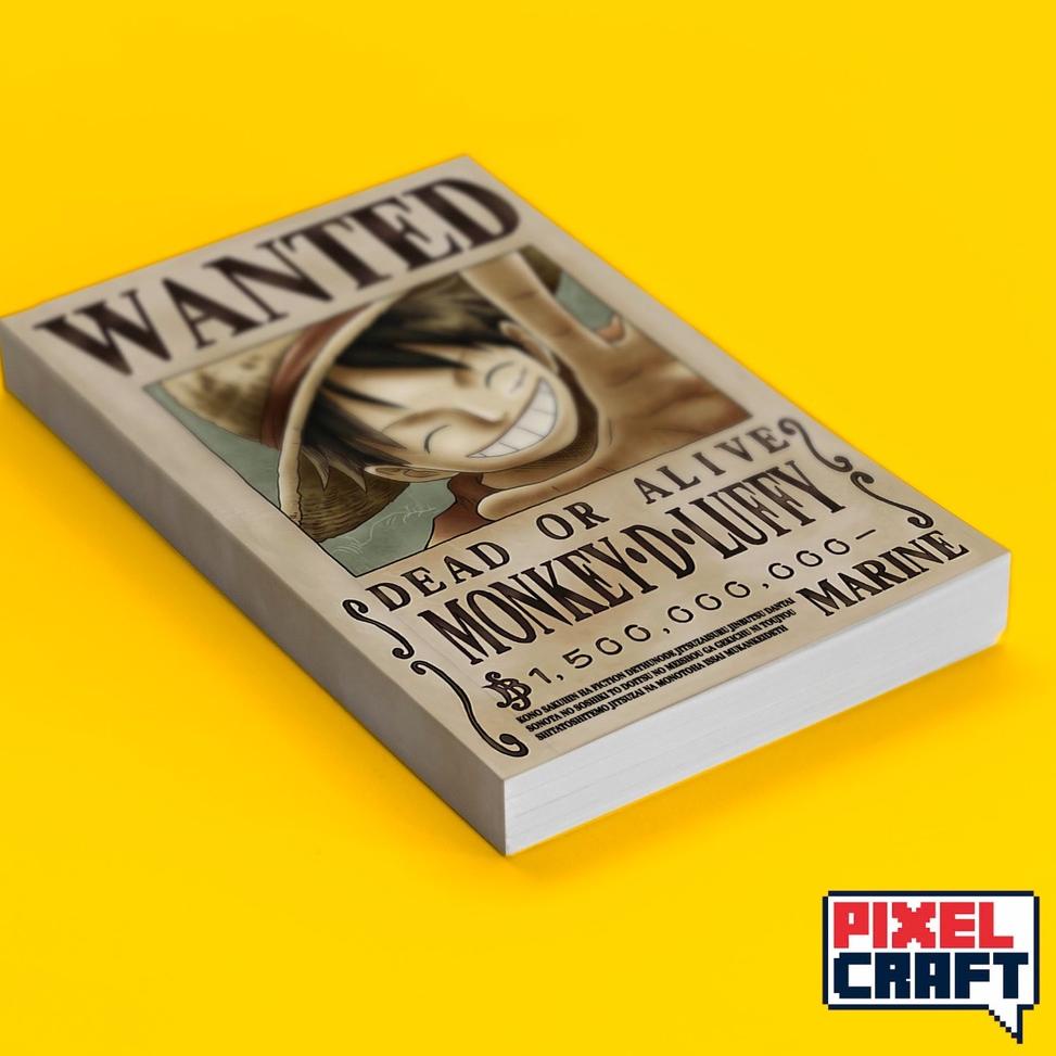 

ゅ Pocket Note Anime ONE PIECE Softcover A6 Buku Tulis Catatan Agenda Planner Motif Bounty Monkey D Luffy 1,5 Miliar Berry ゠