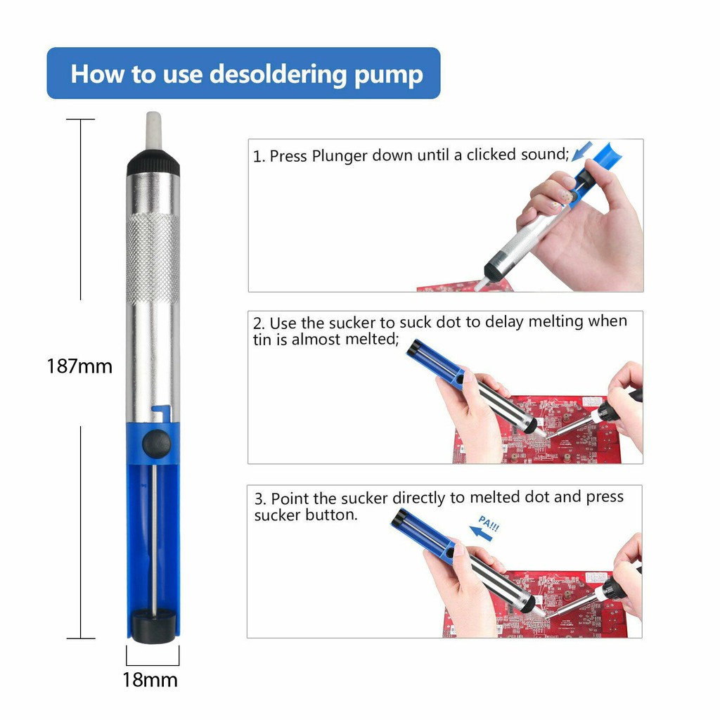 Sedotan Timah Solder Suction Tin Rods Desoldering Pump Removal Vacuum Penyedot Sedot