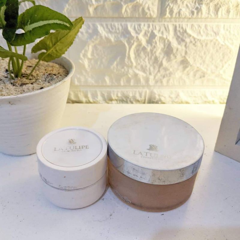 Paket Preloved La Tulipe Foundation Cream dan Bedak Tabur