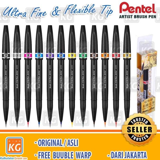 

[[COD]] Pentel Fude Touch Ultra Fine Brush Sign Pen Artist SESF 30C Lettering TERBARU Kode 125