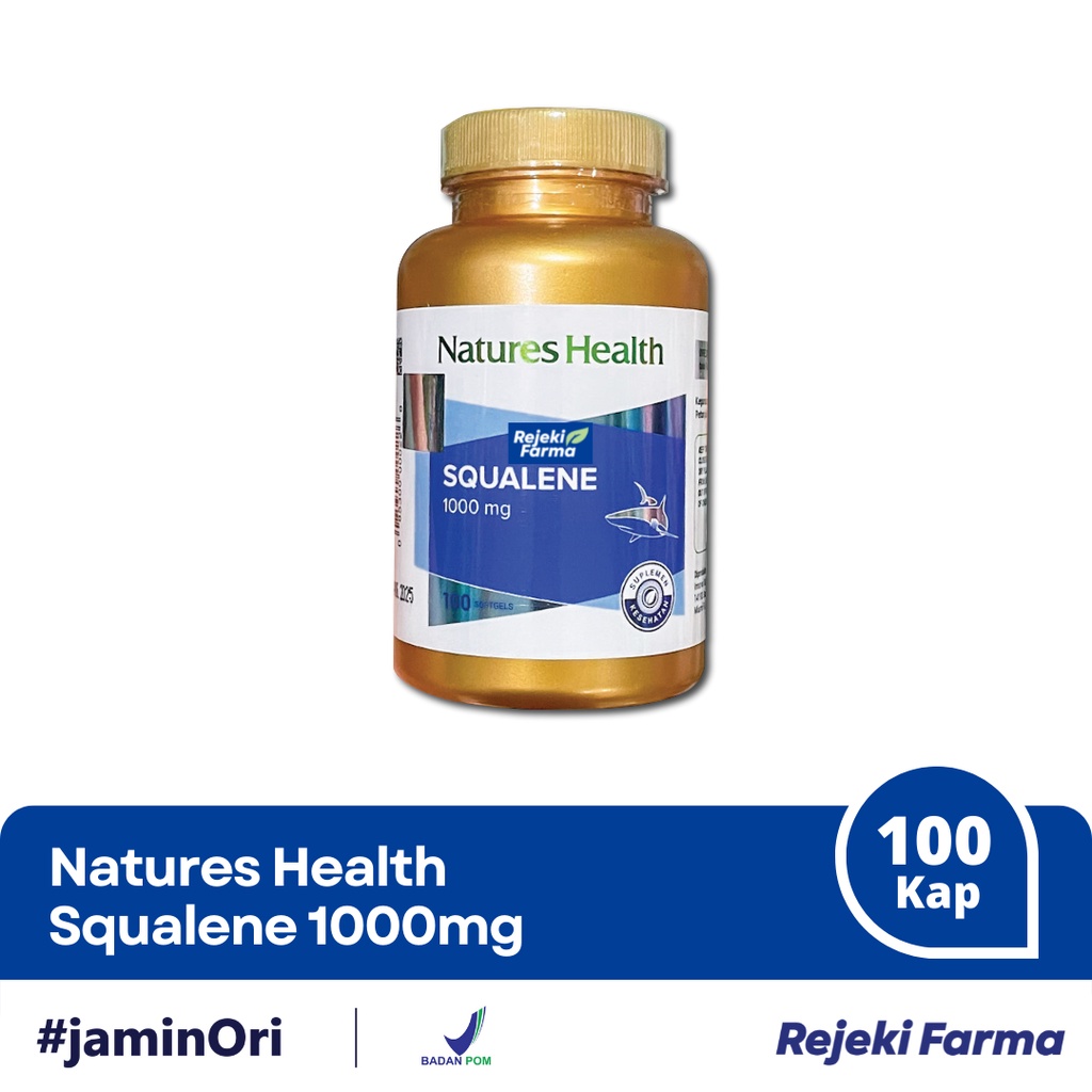 [ BPOM ] Natures Health Squalene 1000 mg 100 Softgels Nature's 1000mg