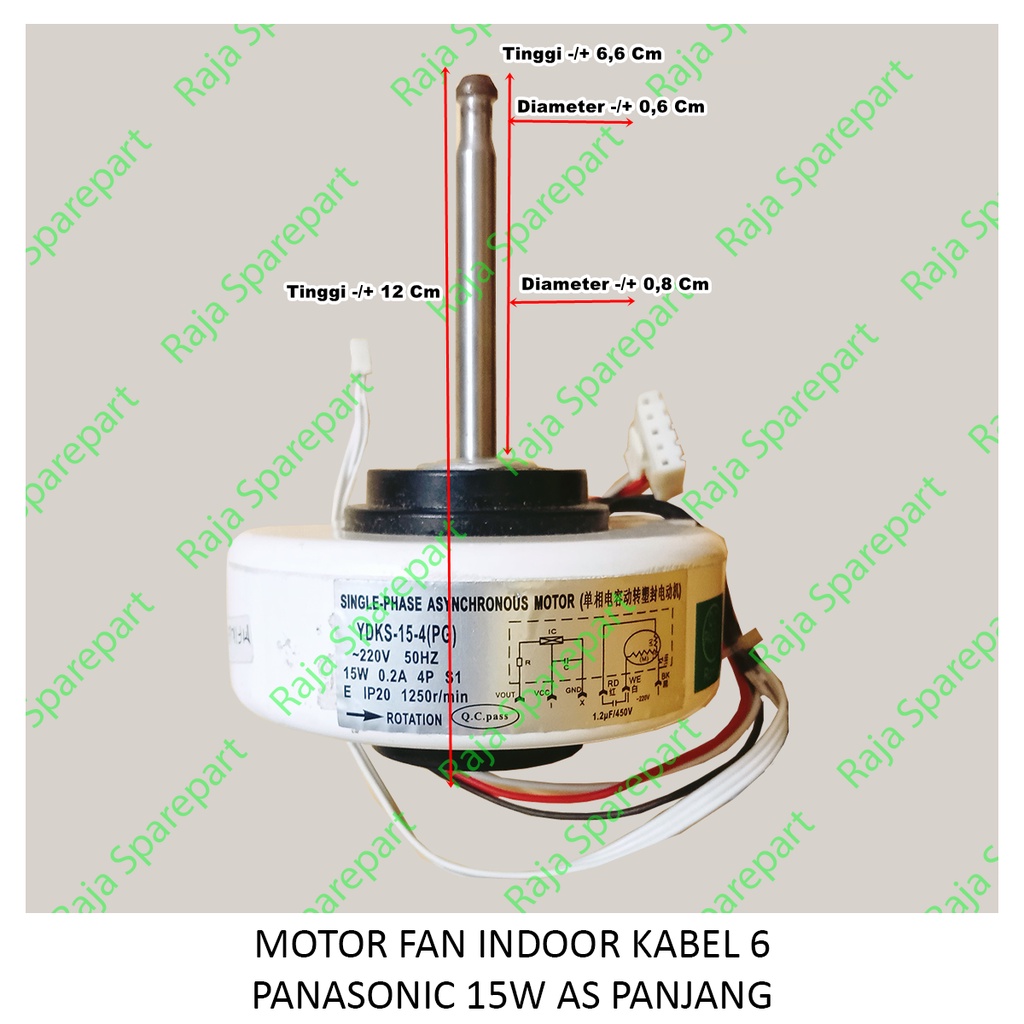 Motor Fan Indoor AC Panasonic Kabel 6 15Watt As Panjang