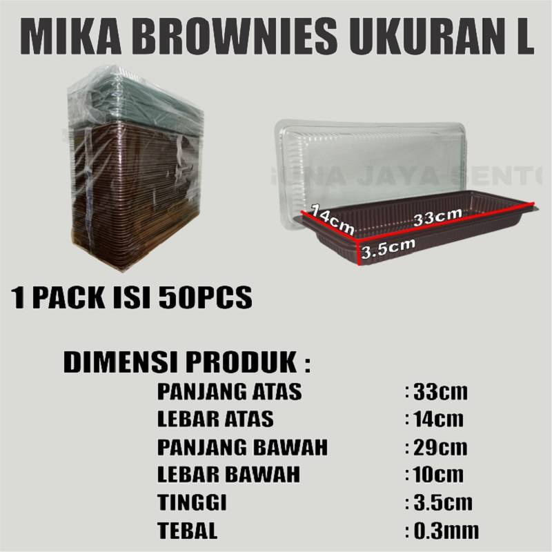 Mika Brownies S Kecil atau Mika Brownies M Sedang atau Mika Brownies L Besar Per Pack Mika Kue Bolu SBY