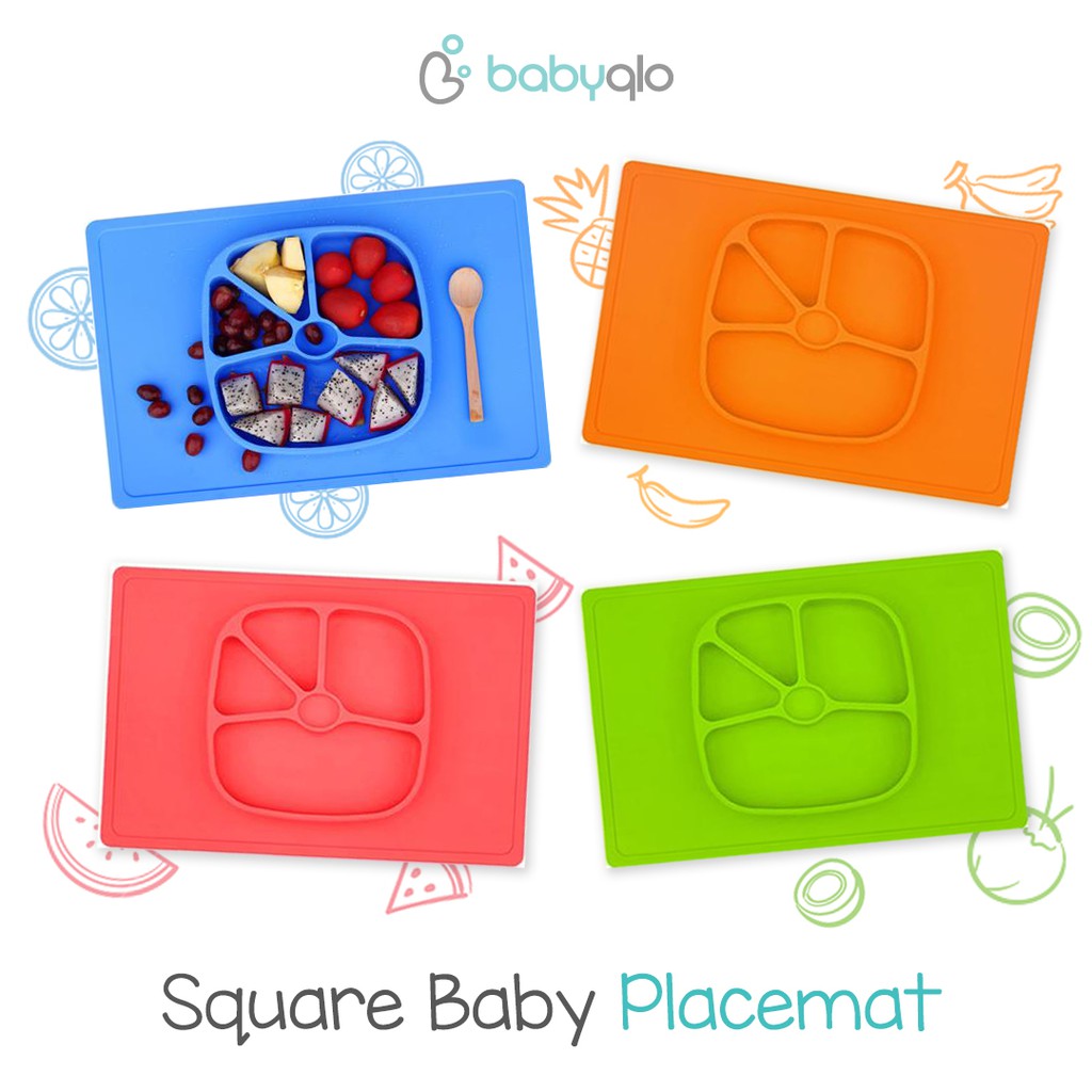 Babyqlo Placemat Bayi Baby Placemat Orange Shape (Pl 8008)