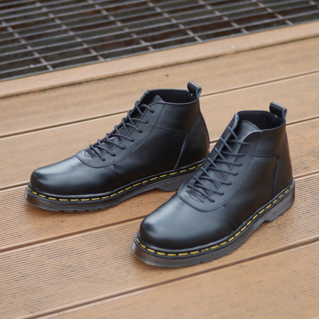 SVEND 02 SERIES ORIGINAL x GREATA Sepatu Kulit Sapi Asli Pria Boots Tali Casual Semi Formal Vintage Jalan Santai Main Hangout Kuliah Kerja Kantor Boot Model Docmart Classic Genuine Leather Shoes Motor Bikers Touring Footwear Keren Terbaru Kekinian 2 0.2