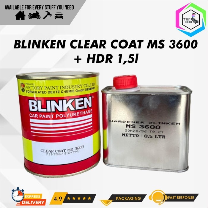 Clear Coat Blinken MS 3600 + Hardener 1,5L Pernis Clearcoat Vernish