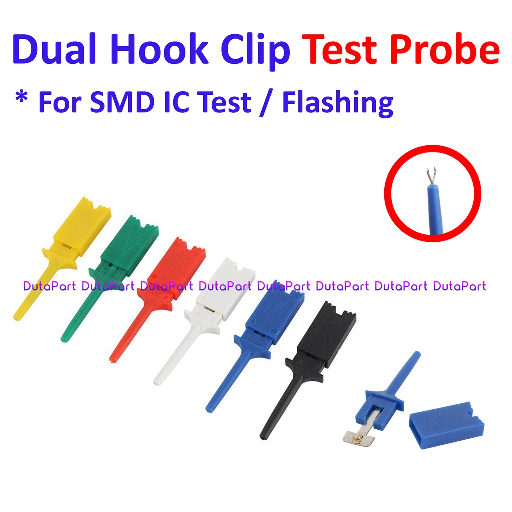 Dual Hook Clip Test Probe Klip Penjepit Pengait Jepitan SMD IC Test