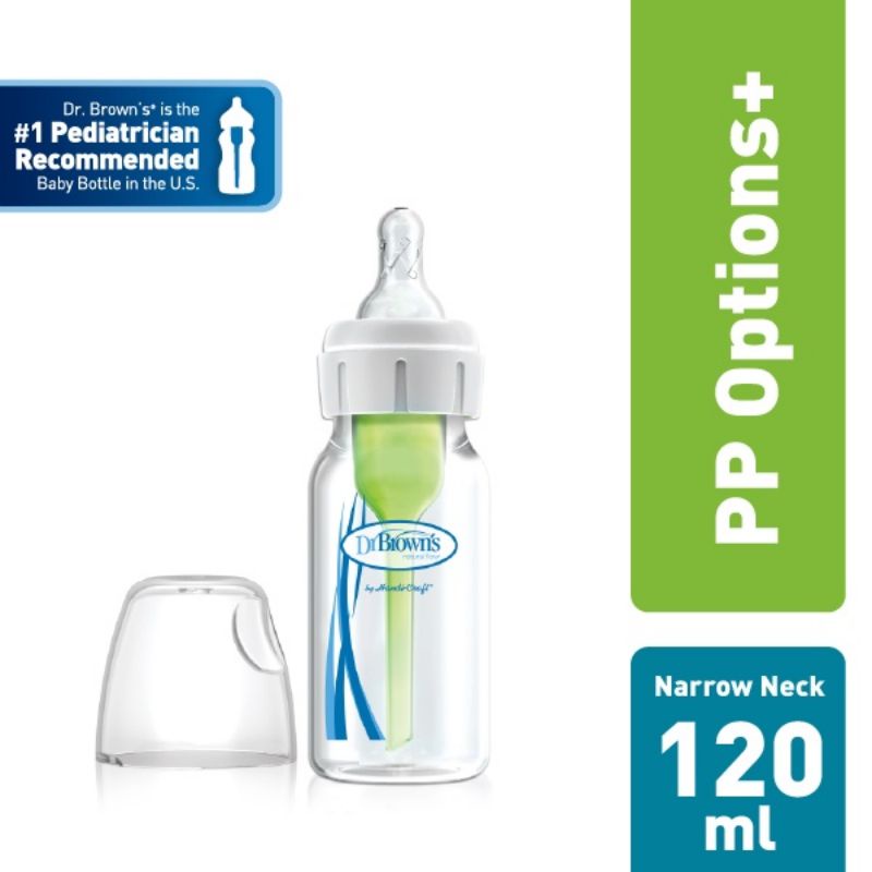 Dr.Brown's PP Narrow Neck Options+ Dr Brown Botol Susu Bayi PP Slim 60ml 120ml 250ml