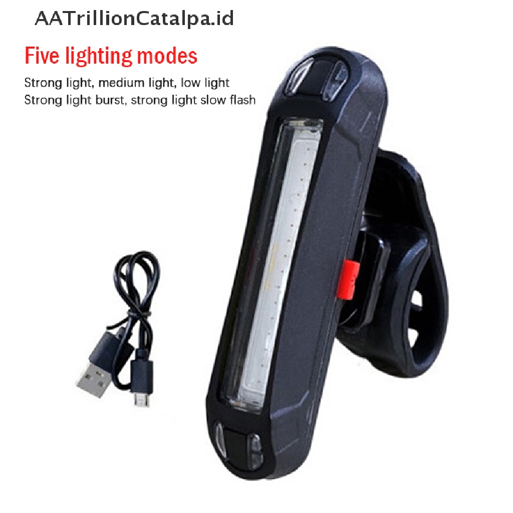 Aatrillioncatalpa Lampu Belakang Sepeda Gunung Led Anti Air Charge USB