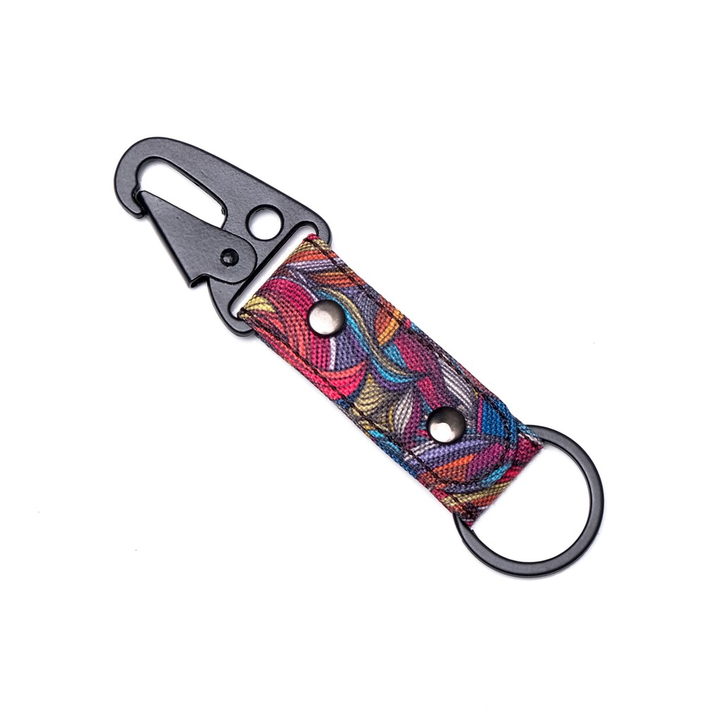 gantungan kunci carabiner kain motif - snaphook keychain - NKC228