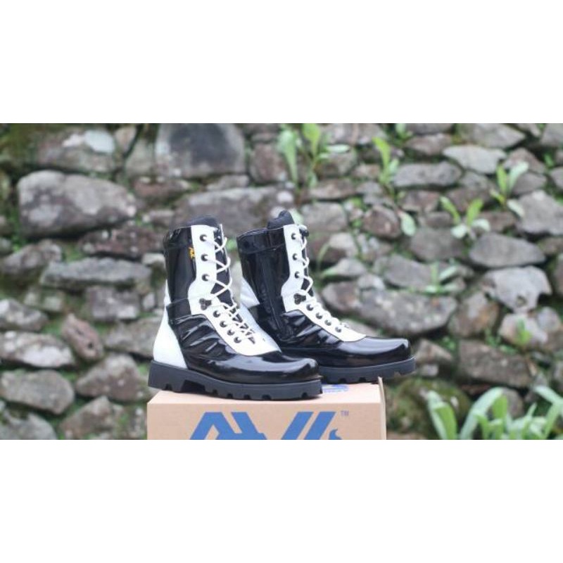 AWL FOOTWEAR Sepatu pdl provos polri full kulit asli kilap sol radial/sepatu safety provos/Sepatu pd
