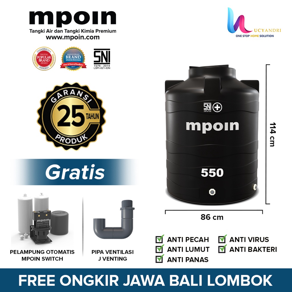 Tangki Air MPOIN PLUS 550 Wave Toren Tandon 550 Liter